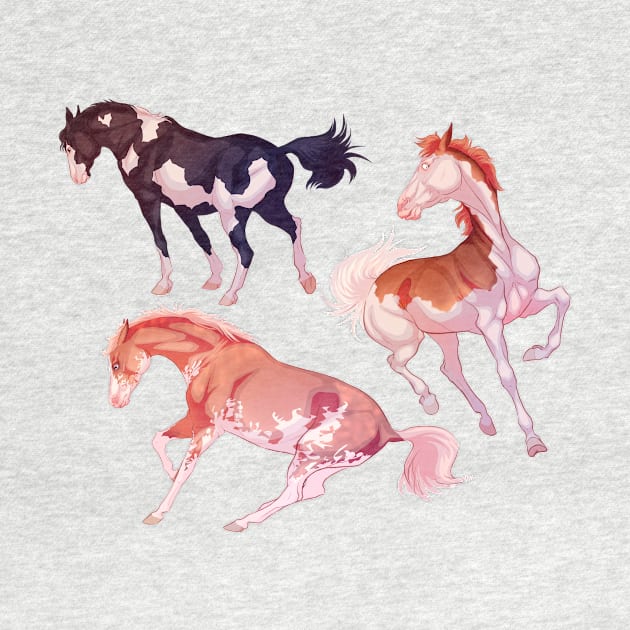 Three Horses by kelseydjpaint